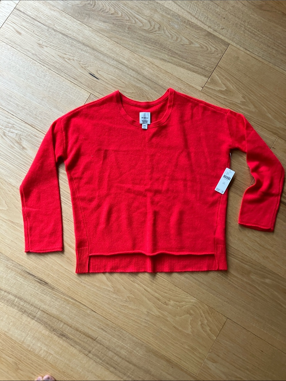 Maeve Bright Red Crewneck Cashmere Sweater